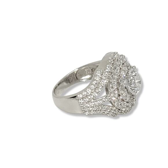 7.50ctw Platinum Plated Sterling Silver Ring Sz 8 - Picture 5 of 10